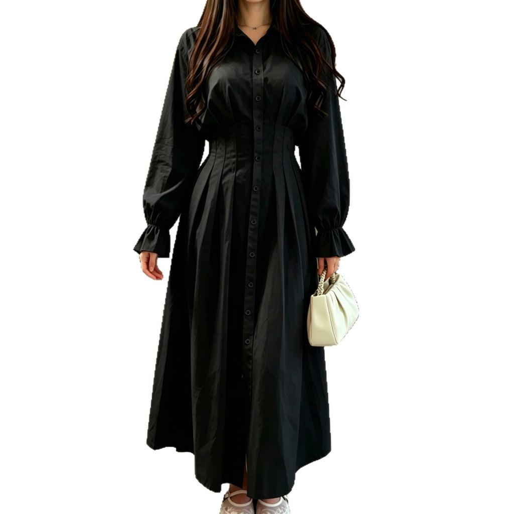 Elegantes Hemdblusenkleid mit Rüschensaum