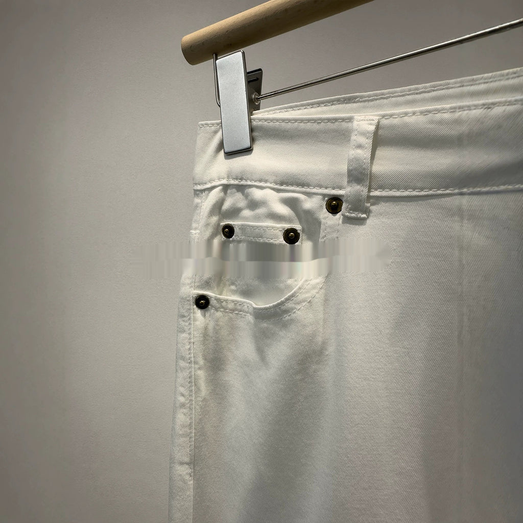 Weisse Cropped Jeans