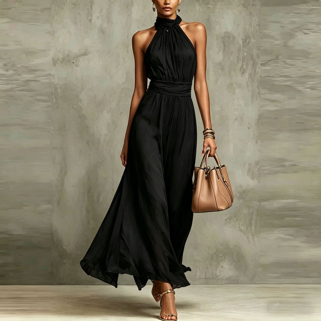 Resort-Kleid mit taillierendem, figurbetontem Plisseerock | LuxeStyle