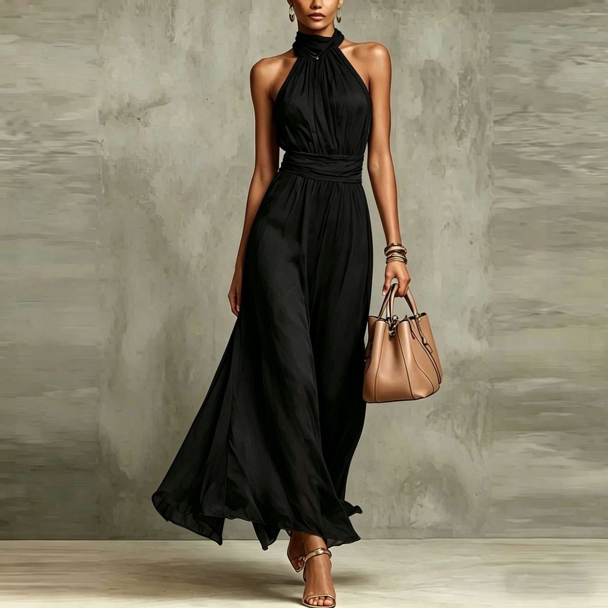 Resort-Kleid mit taillierendem, figurbetontem Plisseerock | LuxeStyle