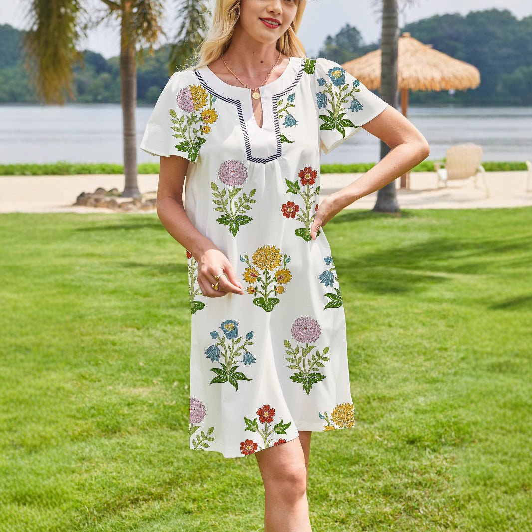 Floral-Sommerkleid «Capucine» · Puffärmel, leicht & luftig (Damen)