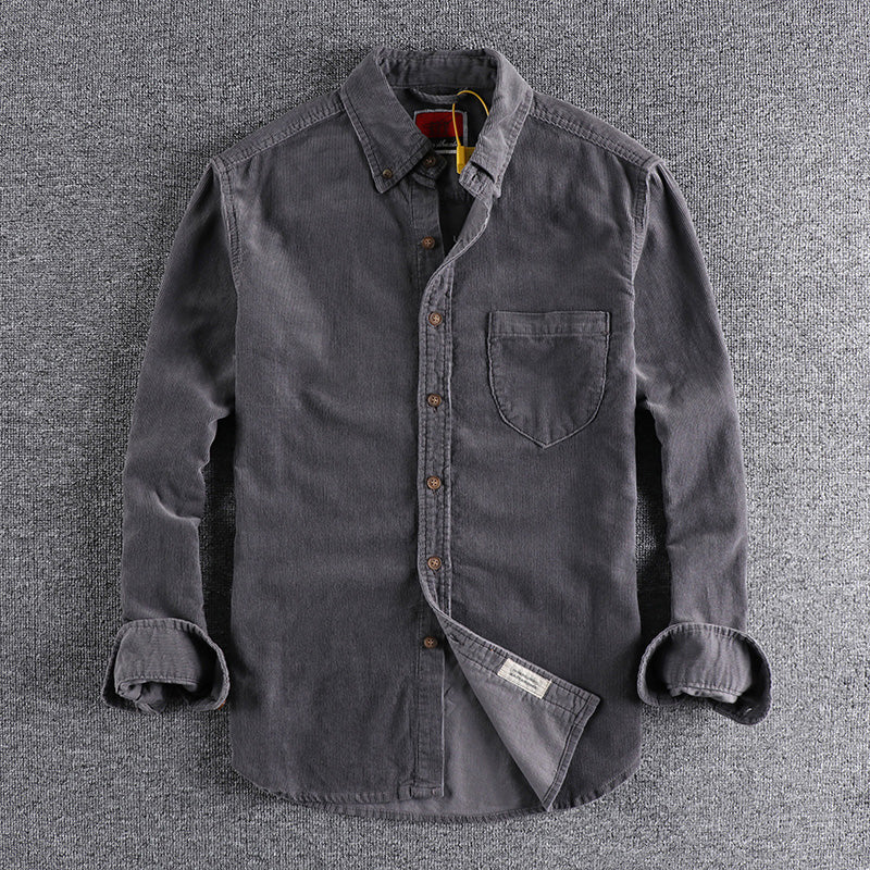 Corduroy Langarmhemd für Herren – Bild 5 | LuxeStyle