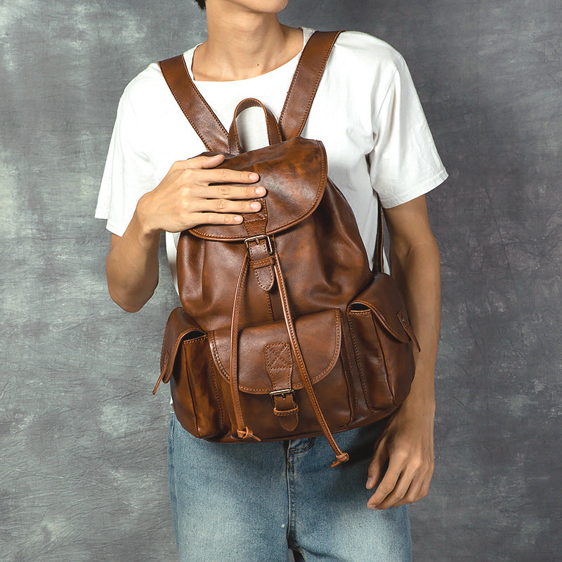 Echtes Leder Retro Rucksack – Bild 3 | LuxeStyle