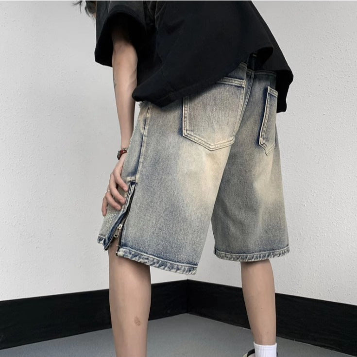 Retro Tattered Denim Shorts für Herren