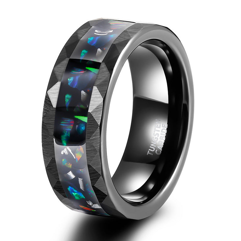 Tungsten-Ring mit Schalen-Einlagen
