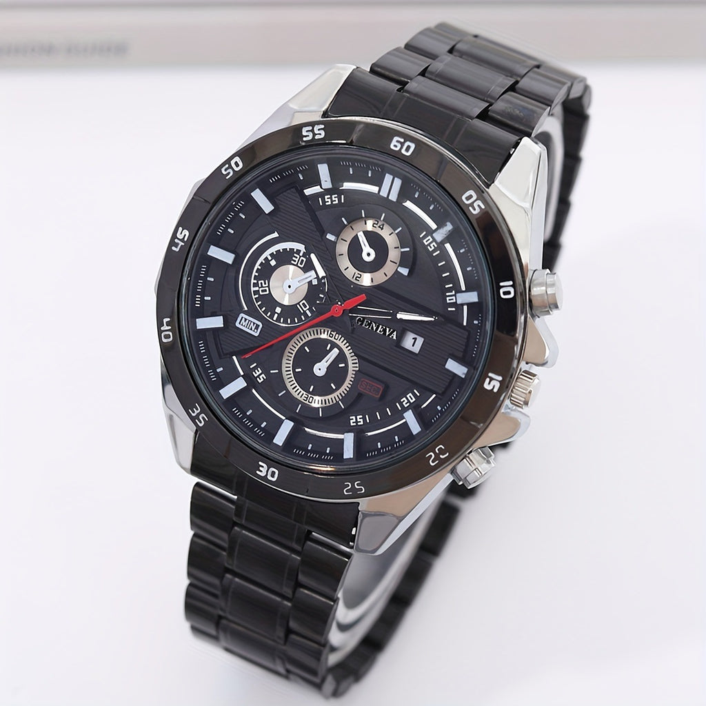 Quarz-Uhr mit Stahlarmband für Herren – Bild 5 | LuxeStyle