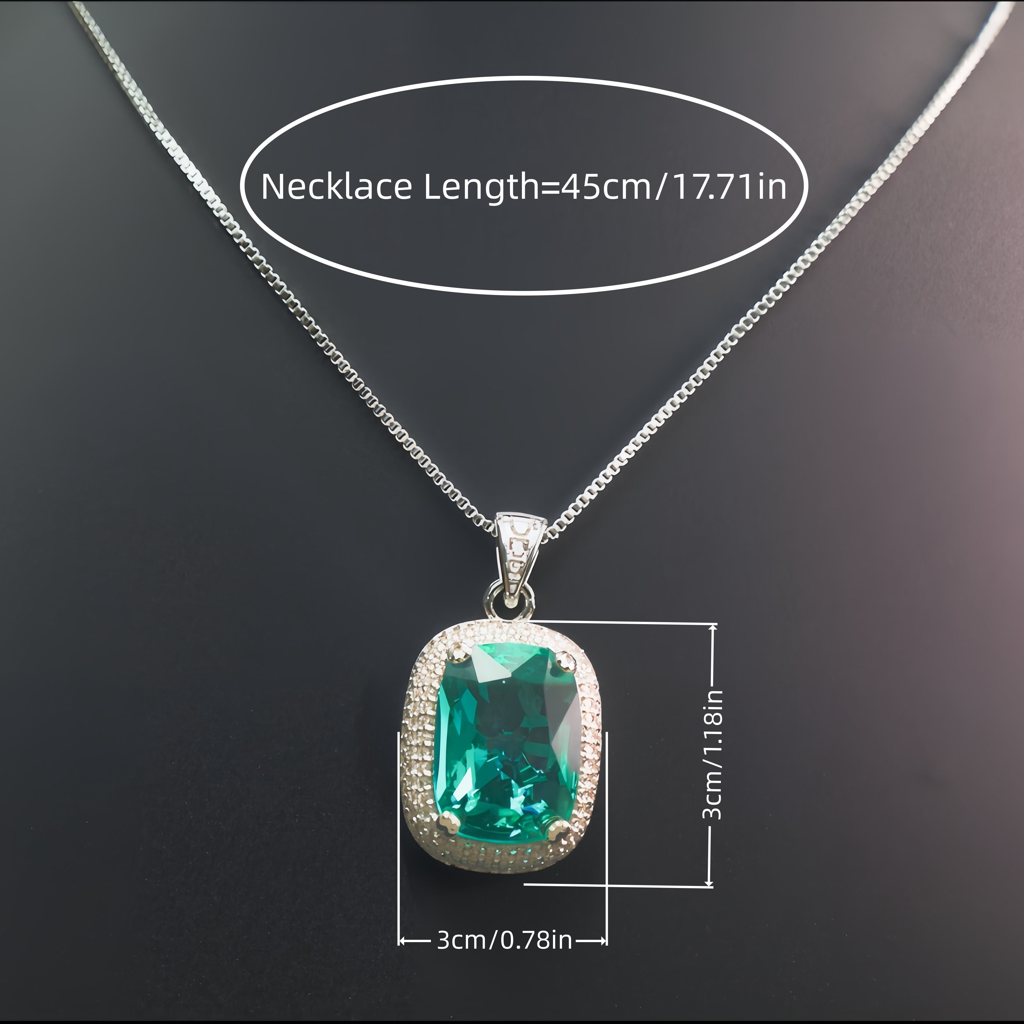 Smaragdgrüner Halo-Anhänger mit Zirkonia
