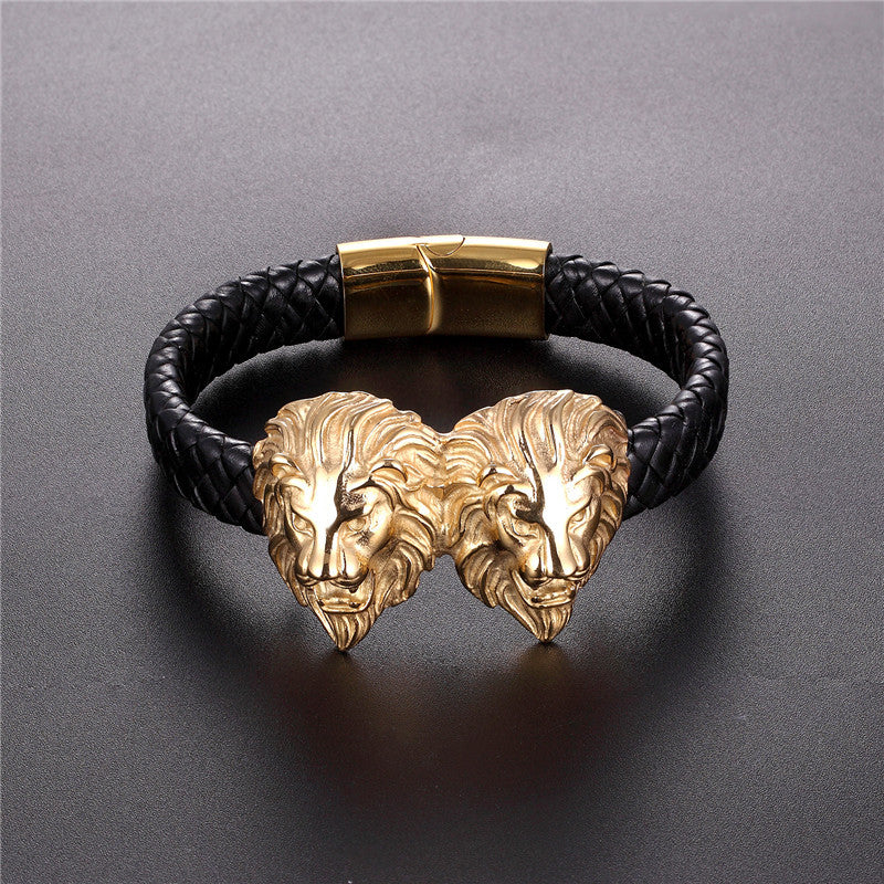 Lederarmband mit Titan-Stahl-Akzenten für Herren – Bild 8 | LuxeStyle
