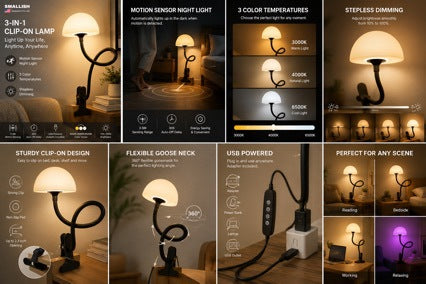 Halbrunde Tischlampe mit verstellbarem Schirm – Bild 4 | LuxeStyle