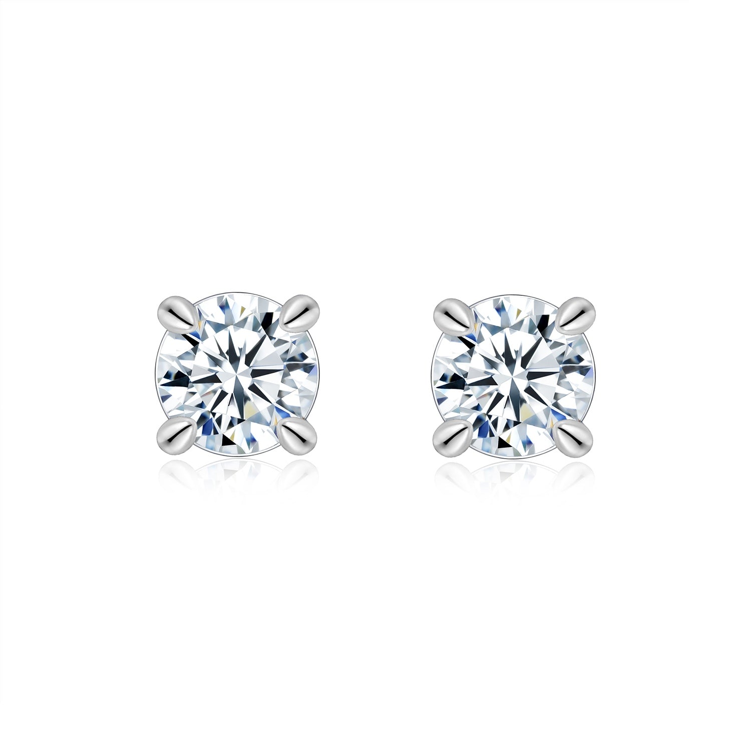 Moissanit-Ohrstecker «Duo» 0,5 & 2 ct · 925 Silber
