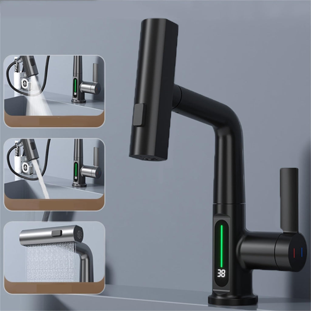 Digitaler Wasserhahn mit Ausziehbrause