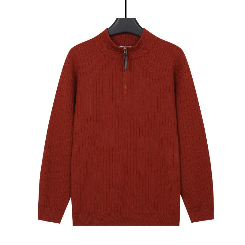 Herren Strickpullover mit Semi-Zip