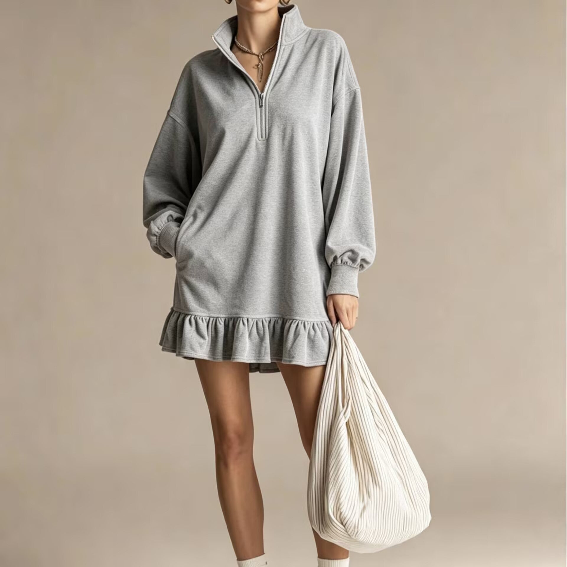 Lässige Damen-Midi-Kleid