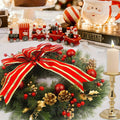 Weihnachtskranz mit gestreifter Schleife | LuxeStyle