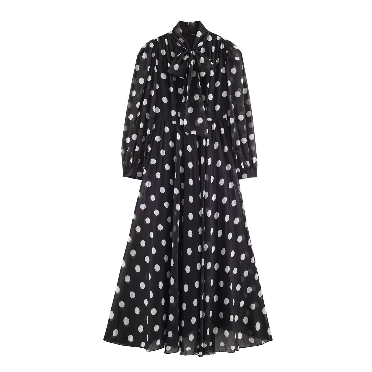 Langes Polka-Dot Kleid – Bild 7 | LuxeStyle