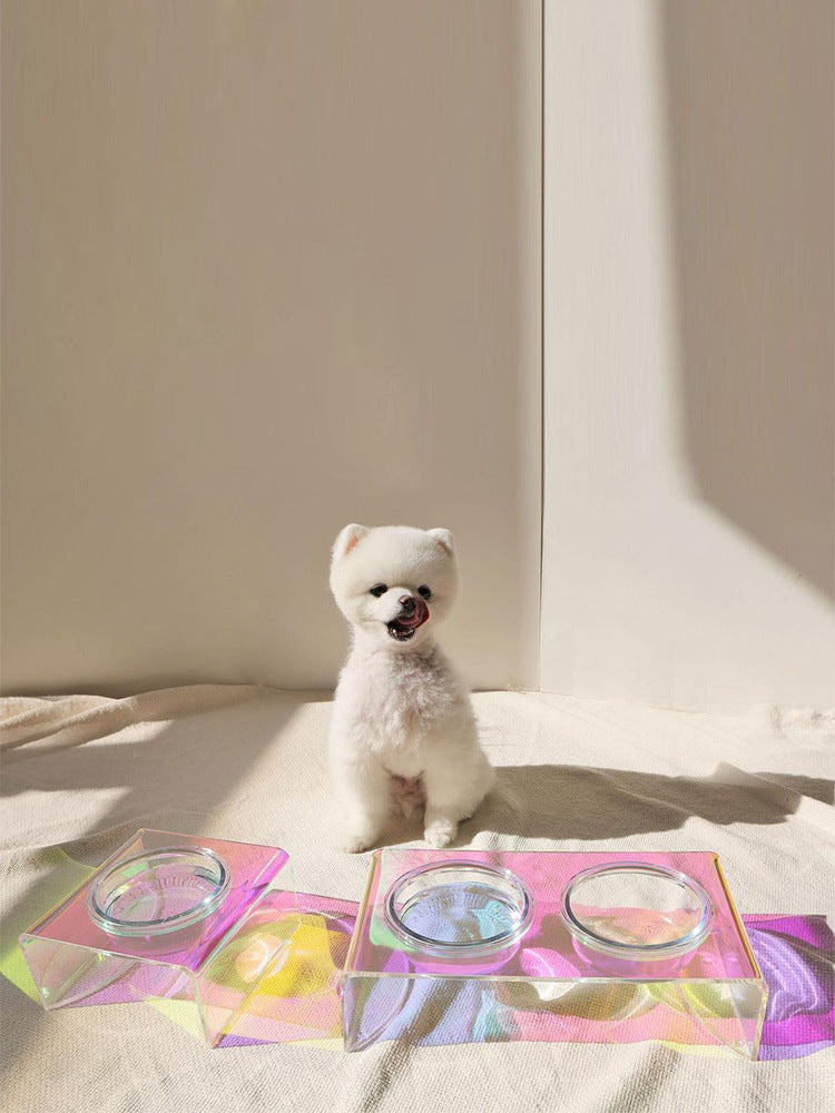 Regenbogen-Futternapf aus Acryl für kleine Hunde & Katzen – Bild 5 | LuxeStyle