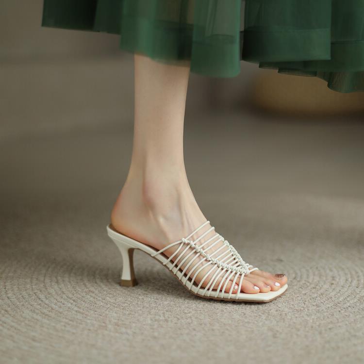 Damen Sandalen mit Absatz aus Schafleder – Bild 2 | LuxeStyle