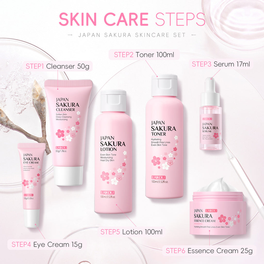 Cherry Blossom Reinigungs- & Aufhellungsset (6-teilig) – Bild 1 | LuxeStyle