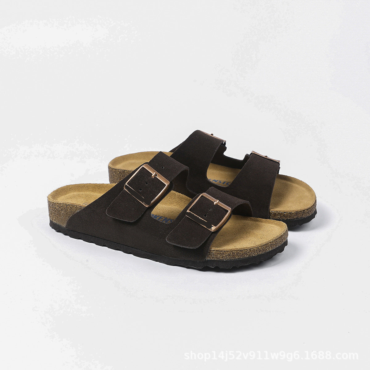 Doppelriemen-Sandalen aus Wildleder