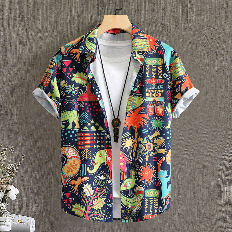 Herren-Bluse mit floralem Druck