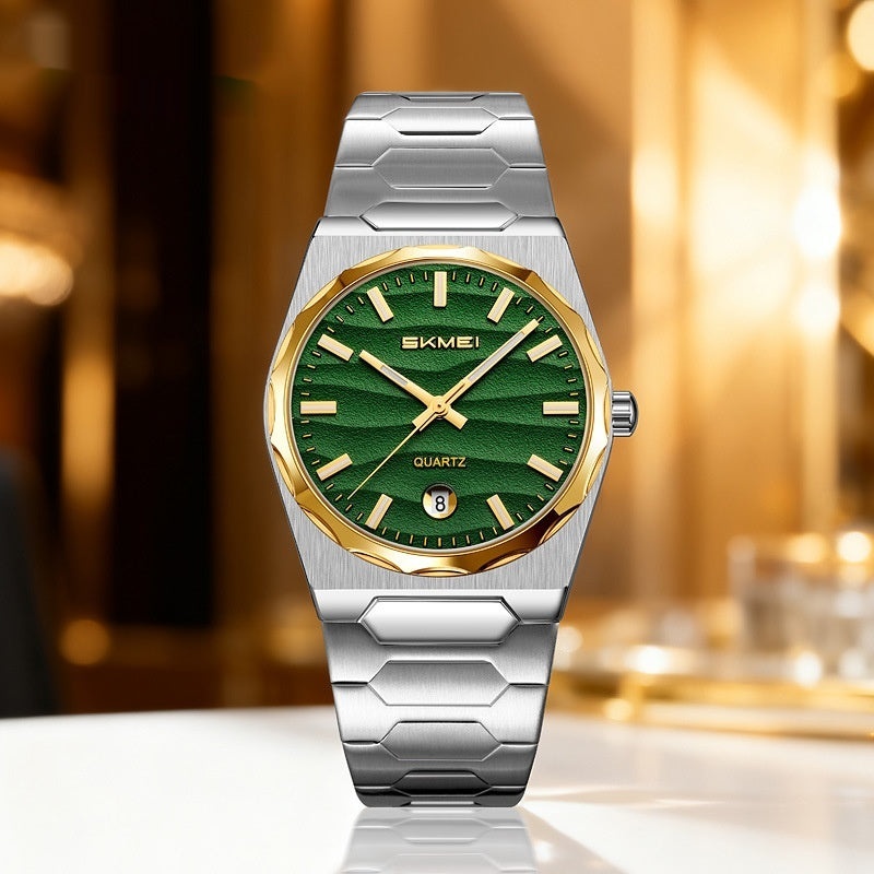 Herrenuhr mit Edelstahlband und Kalenderfunktion