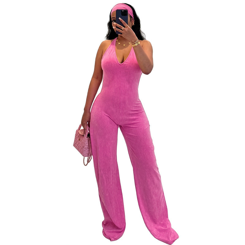 Sportlicher Jumpsuit mit offenem Rücken