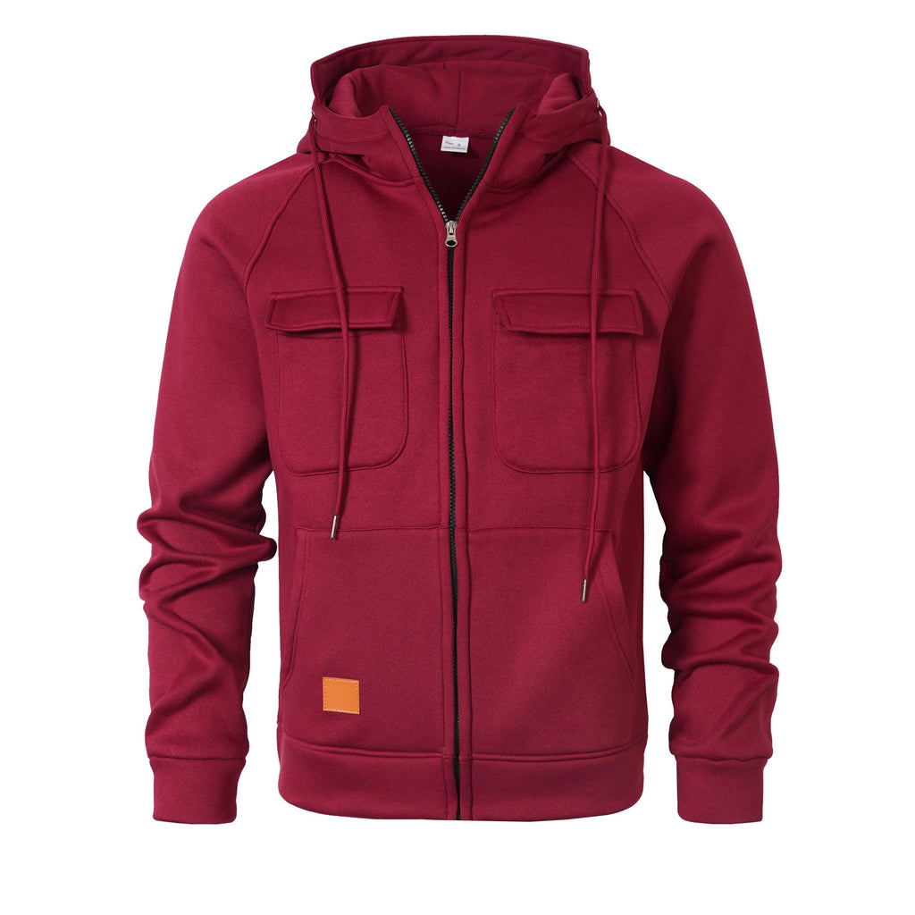Herren Loose-Fit Hoodie mit Stehkragen & Taschen