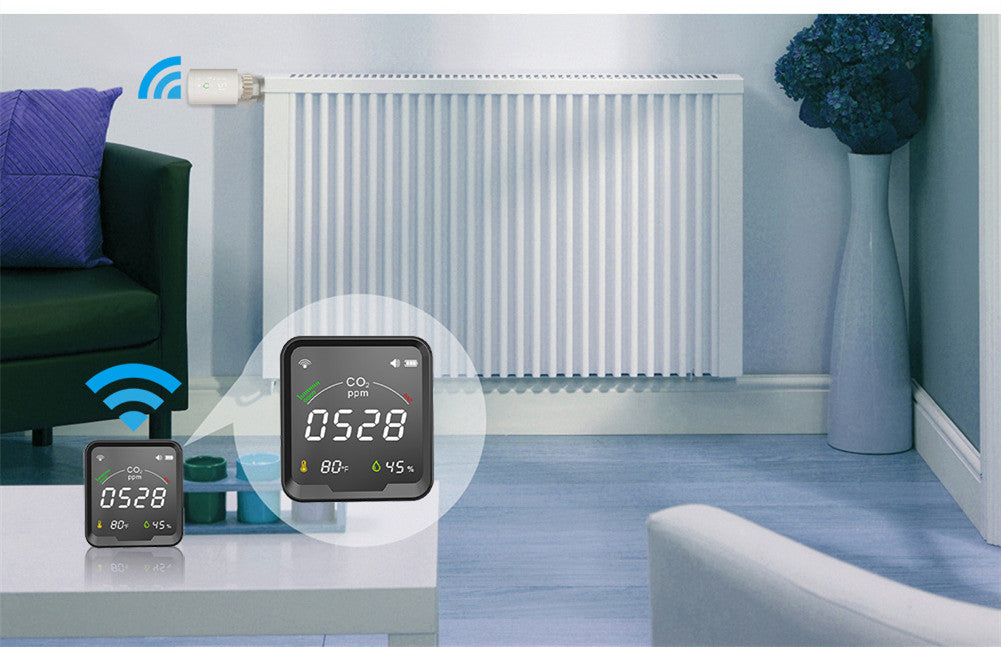 WLAN-Temperatur- und Feuchtigkeitssensor mit CO2-Warner | LuxeStyle