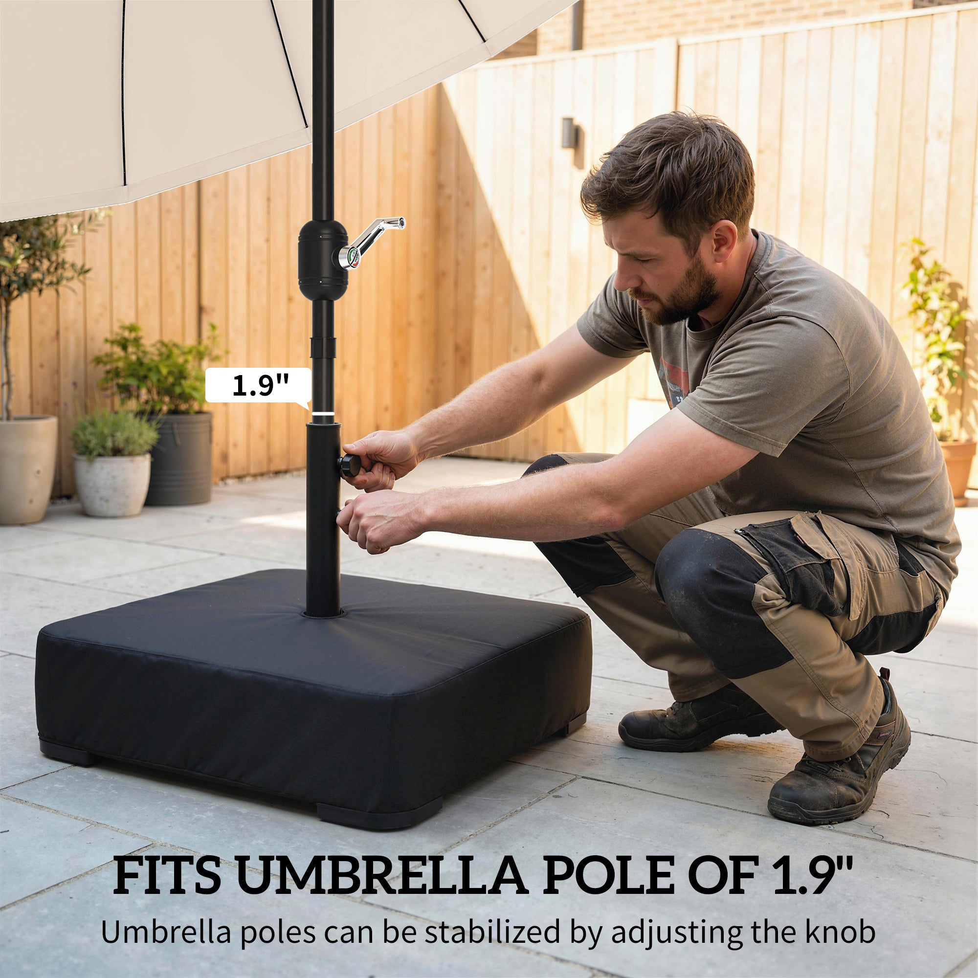 Stabiler Sonnenschirmständer mit Sandfüllung, 176 lbs