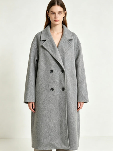 Damen Mid-length Cardigan Mantel aus Wolle – Bild 2 | LuxeStyle