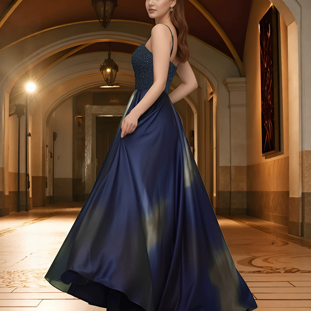 Elegantes Ombre Satin-Slip-Kleid – Bild 3 | LuxeStyle