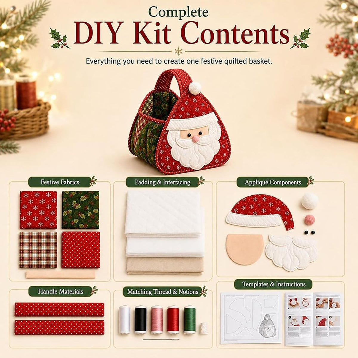 Weihnachts-Stoffkorb zum Selbermachen – Bild 3 | LuxeStyle