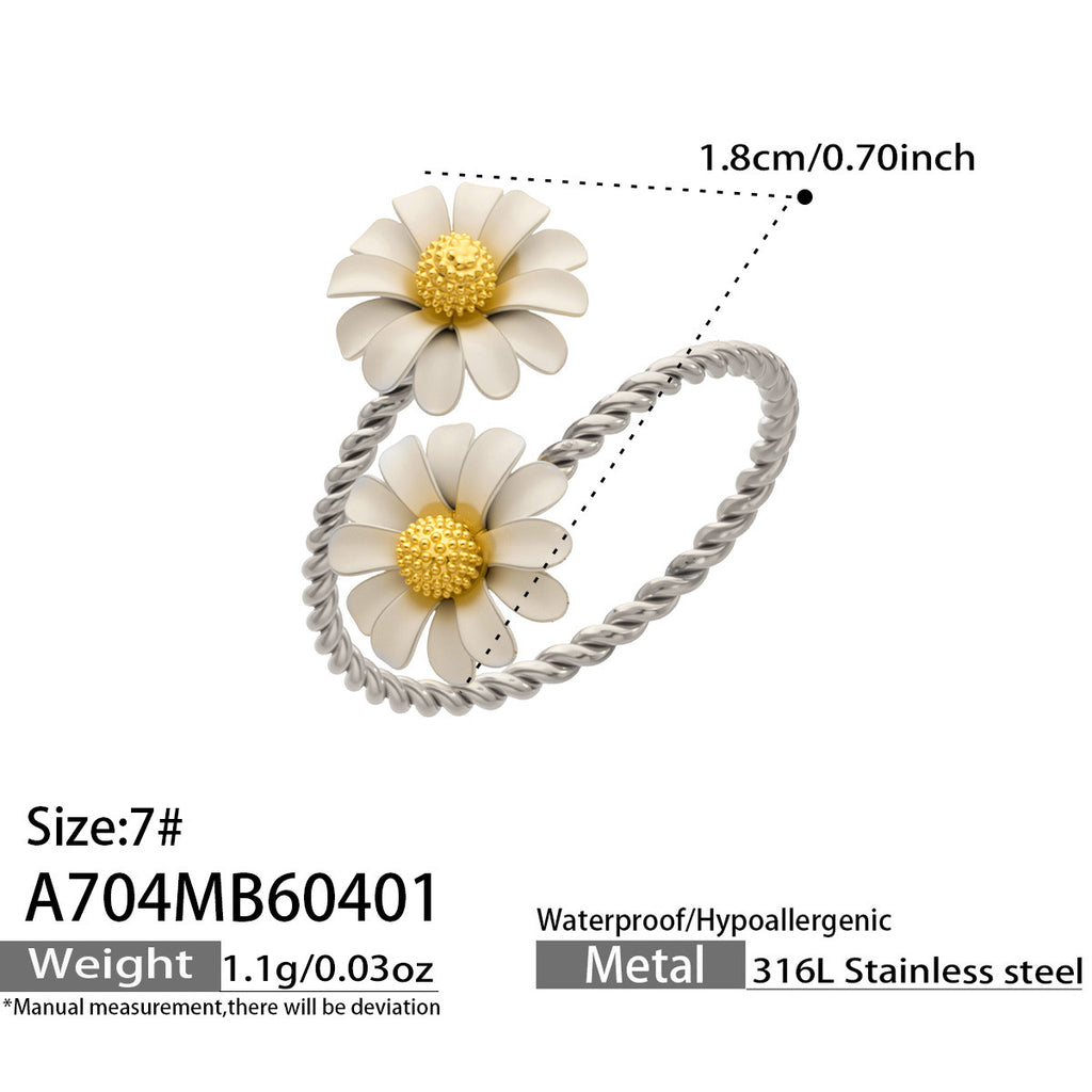 Sonnenblumen-Ring mit Zirkonia, vergoldet | LuxeStyle