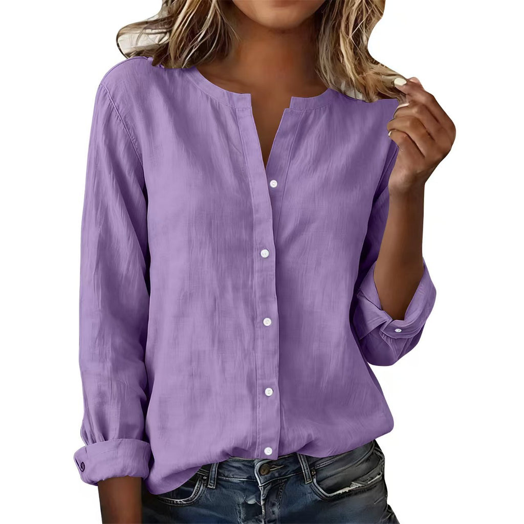 Bambus-Viskose Stehkragen-Shirt für Damen