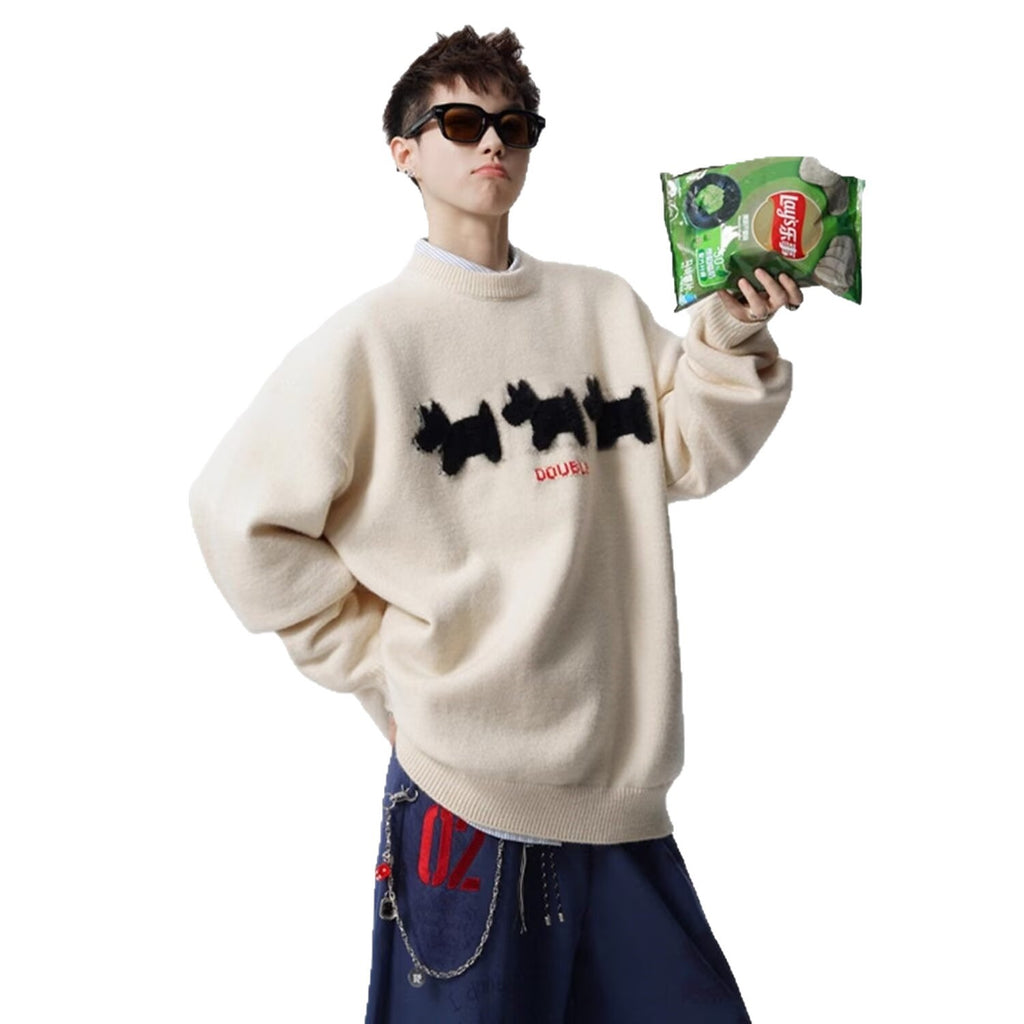 Lockerer Strickpullover mit Rundhalsausschnitt
