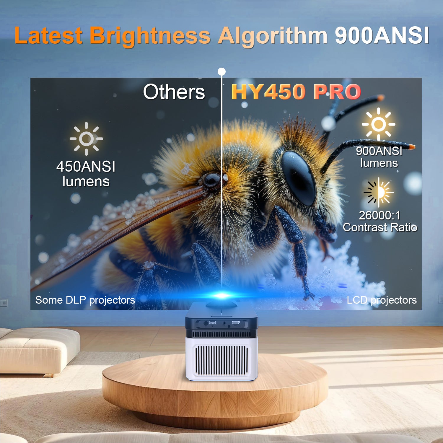 Ultra-Short-Fokus 1080p Projektor mit 8K Smart