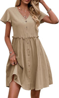 Boho V-Ausschnitt Rüschenkleid – Bild 19 | LuxeStyle