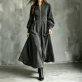 Midikleid mit Laternenärmeln und Reissverschluss