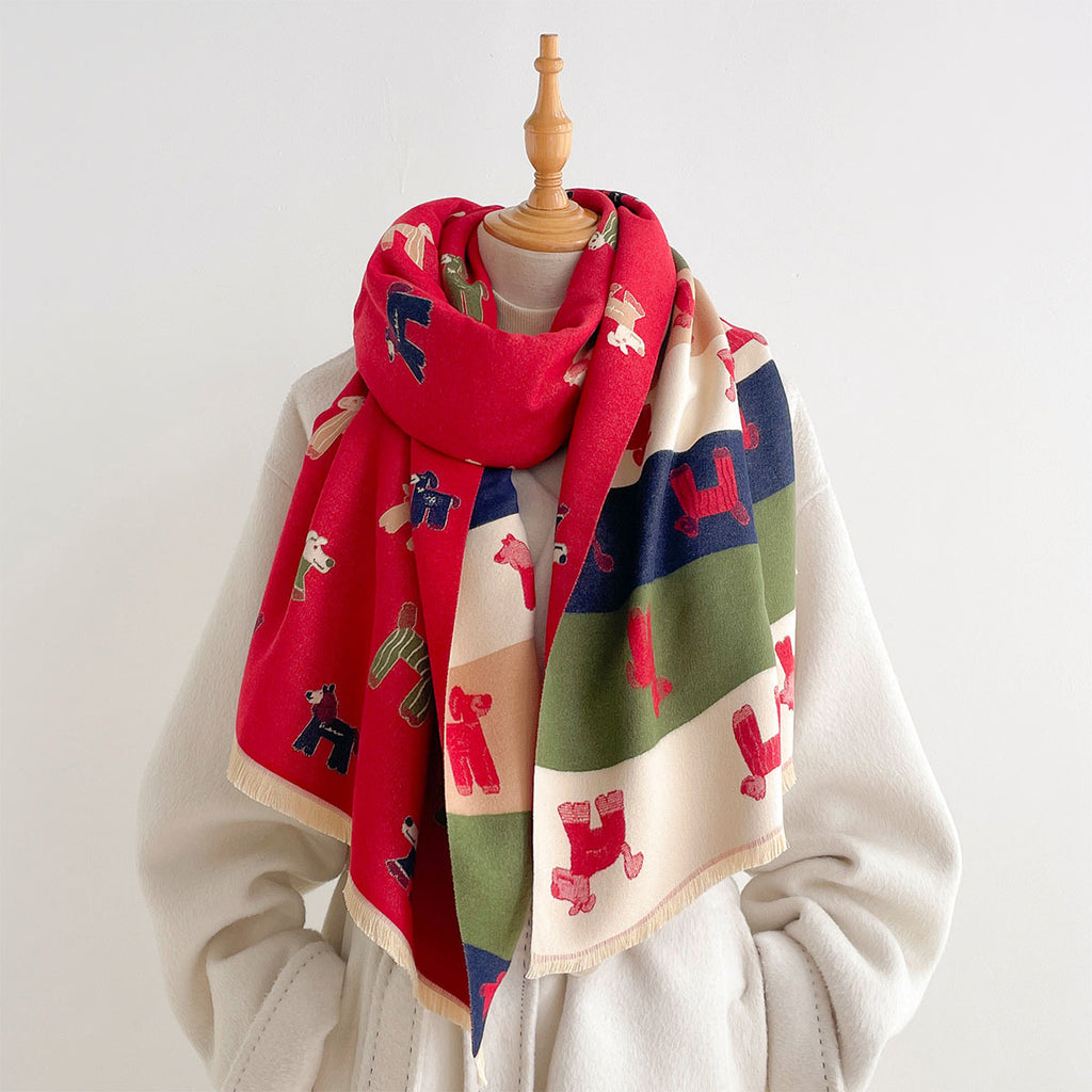 Jacquard-Schal mit Hundemuster, 180×65 cm – Bild 4 | LuxeStyle