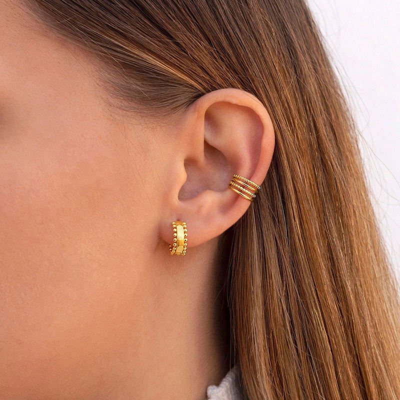 Vergoldete mehrlagige Conch Ohrklemmen – Bild 4 | LuxeStyle