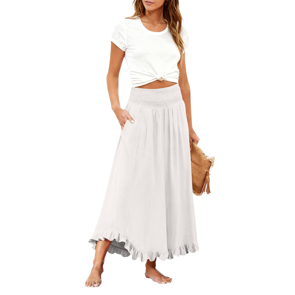 Eleganter Midirock mit Rüschensaum – Ansicht 7