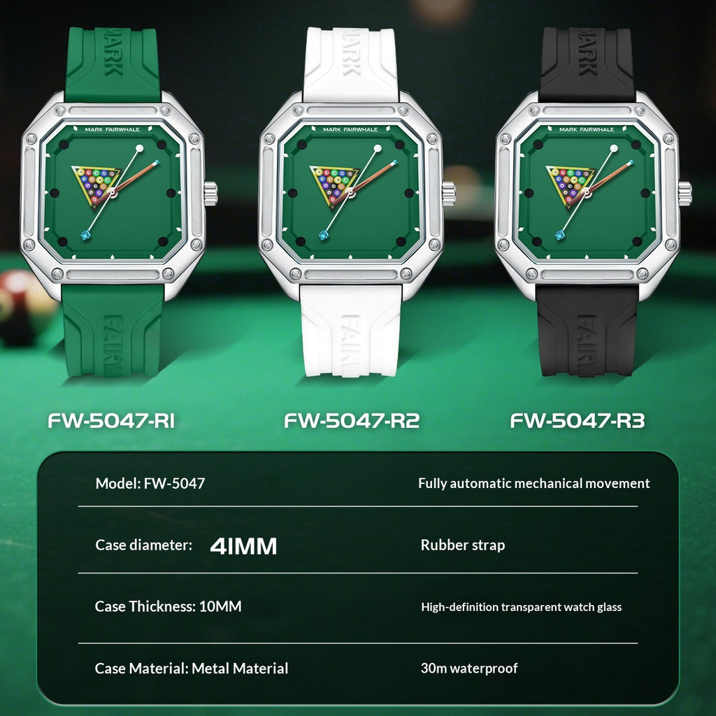 Quarz-Armbanduhr für Herren mit Billard-Zifferblatt