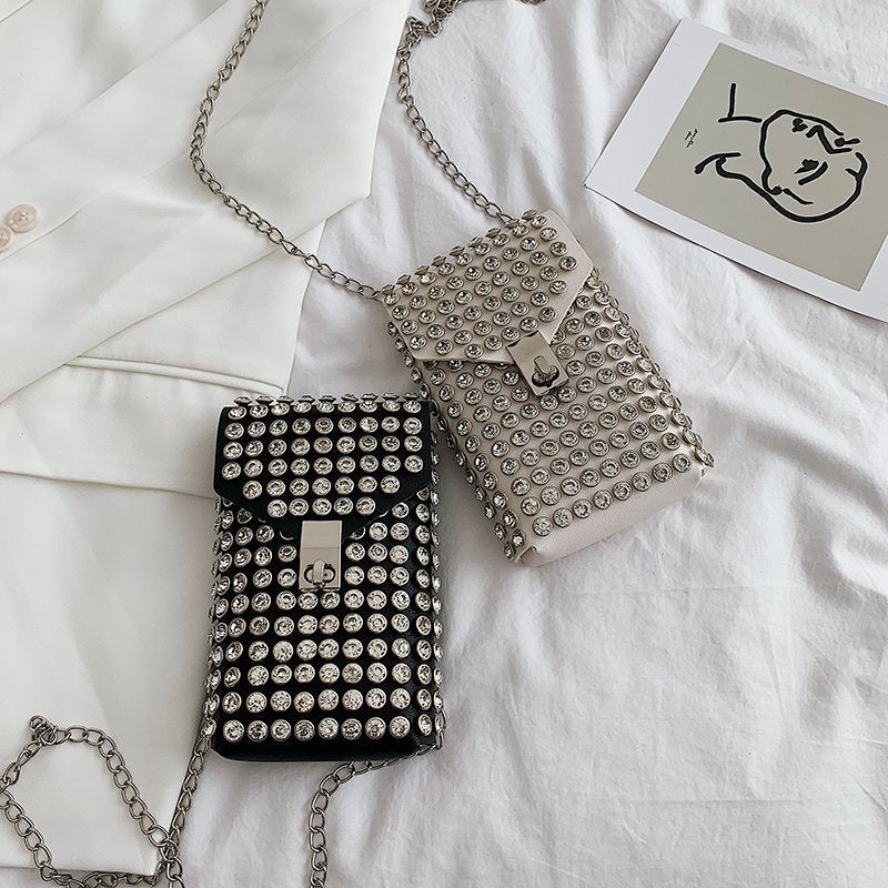 Mini-Handytasche mit Strass-Design