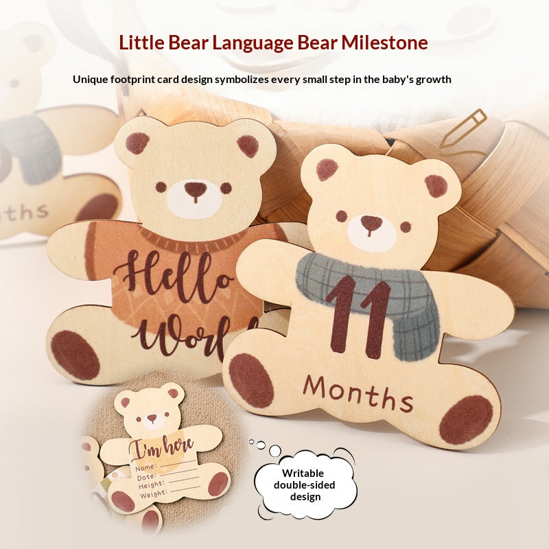 Meilenstein-Display aus Holz für Babyfotos