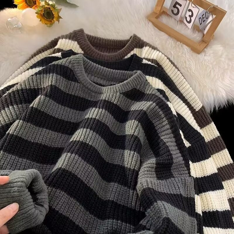 Striped Crew-Neck Pullover