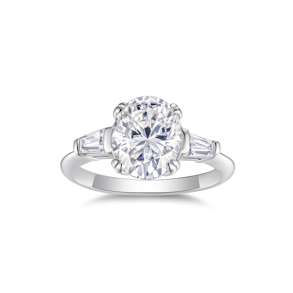Eleganter 925er Silberring mit 3 Karat Moissanit