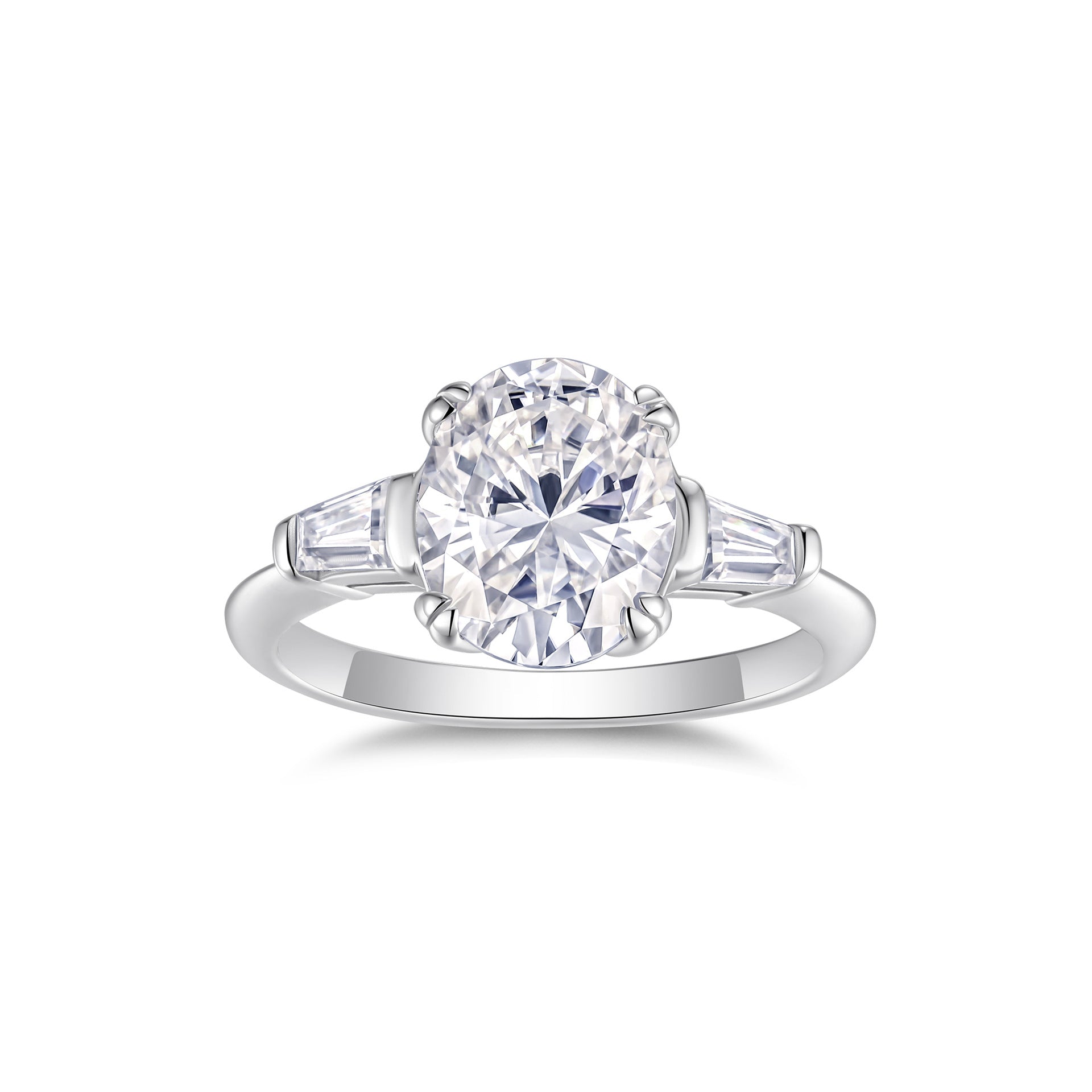 Eleganter 925er Silberring mit 3 Karat Moissanit