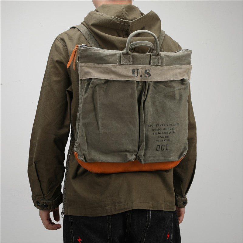 Retro Motorrad Canvas Rucksack für Herren – Bild 5 | LuxeStyle