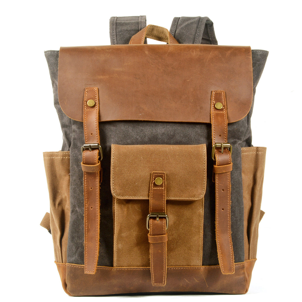 Canvas Rucksack mit Crazy Horse Leder – Bild 6 | LuxeStyle