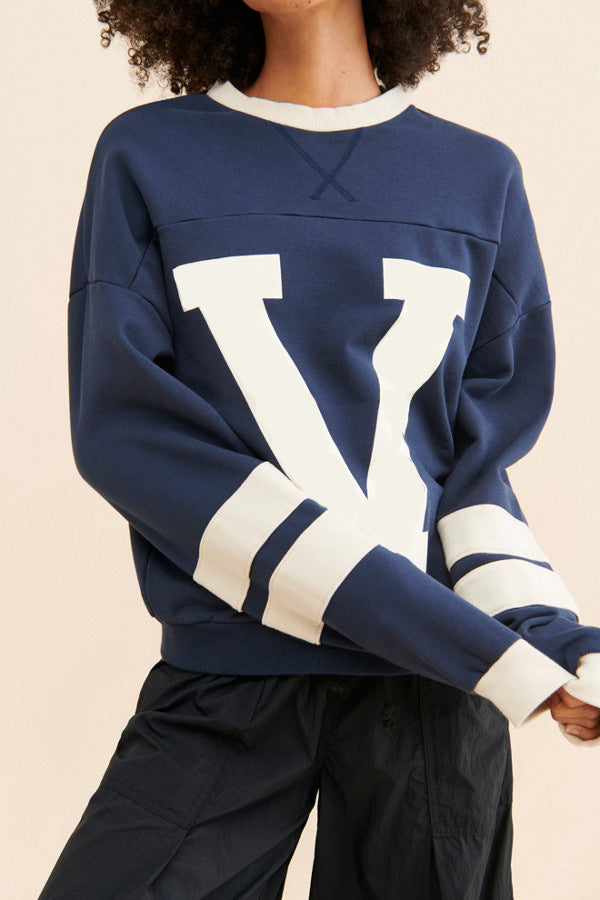 Color-Blocked Hoodie mit Letter-Print